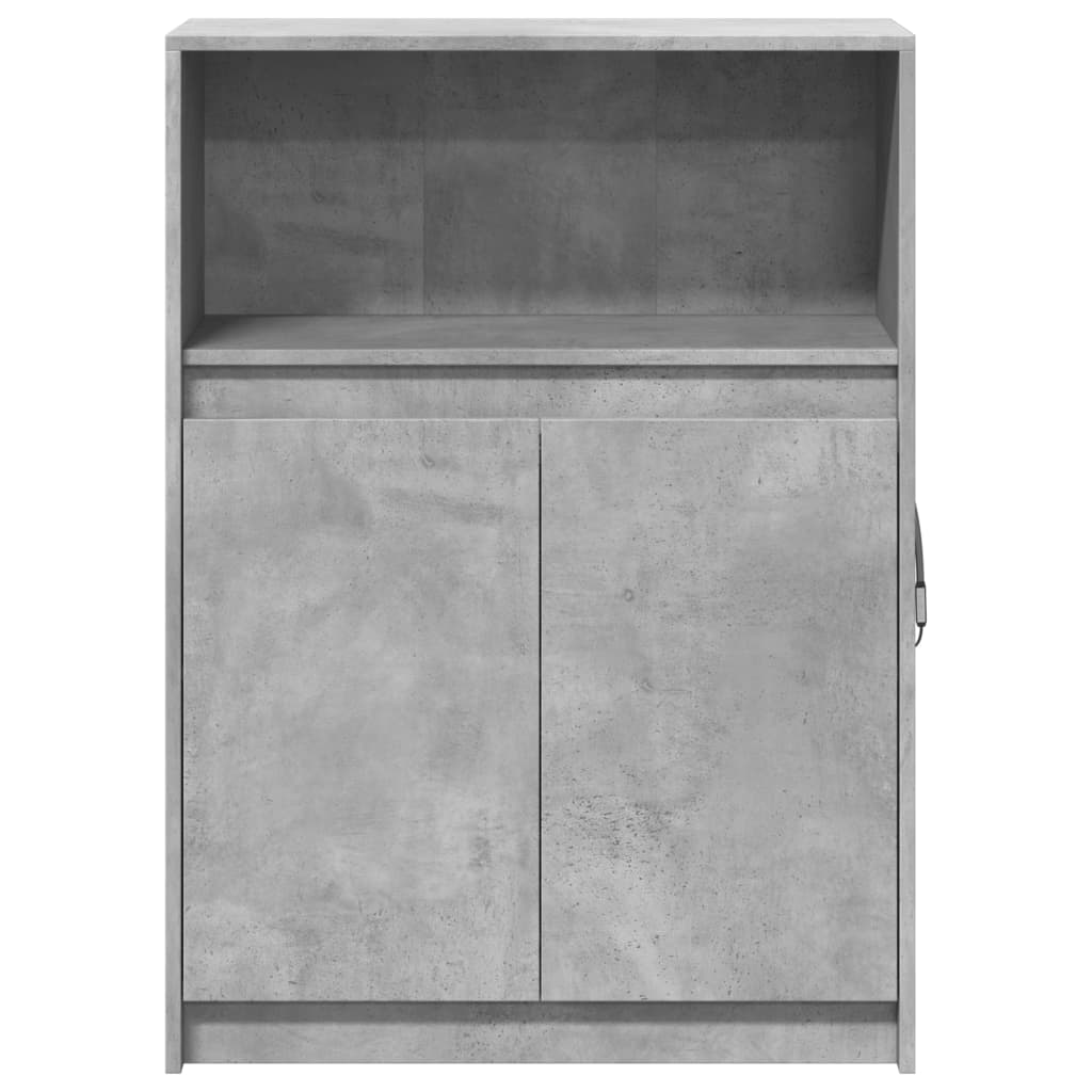 Skjenk med LED betonggrå 72x34x100 cm konstruert tre