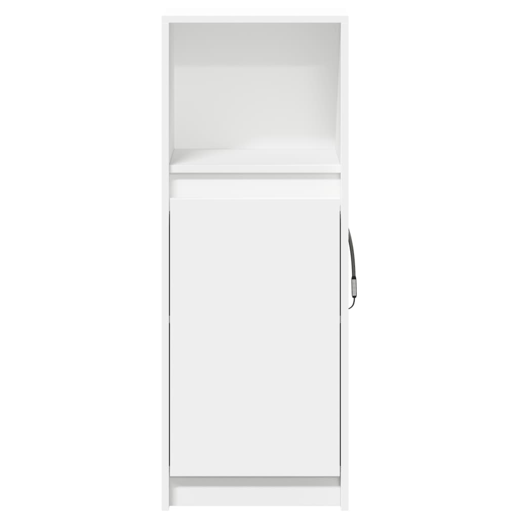 Skjenk med LED hvit 38x34x100 cm konstruert tre