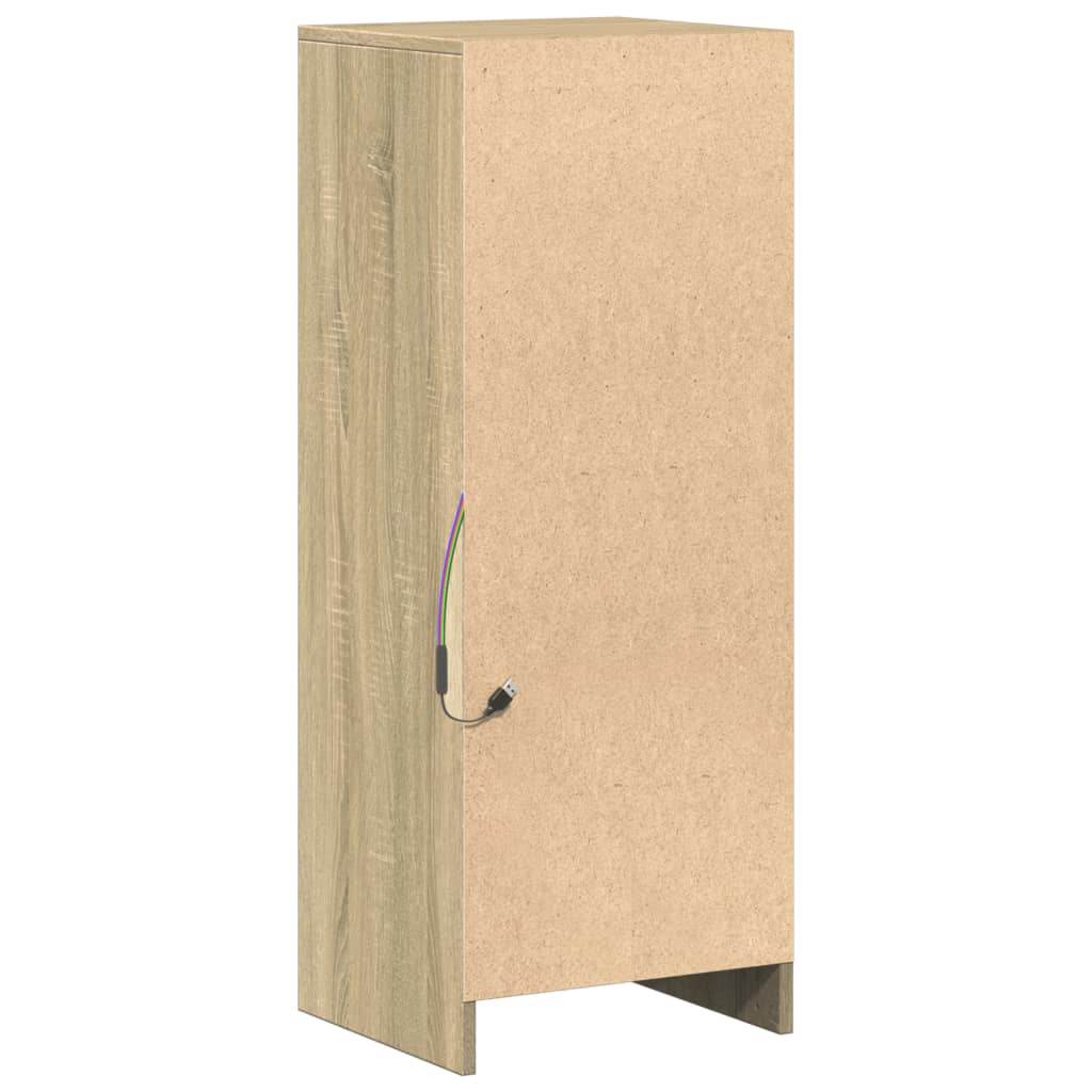 Skjenk med LED sonoma eik 38x34x100 cm konstruert tre