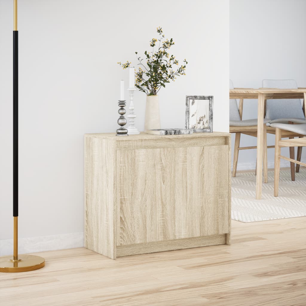 Skjenk med LED sonoma eik 72x34x61 cm konstruert tre