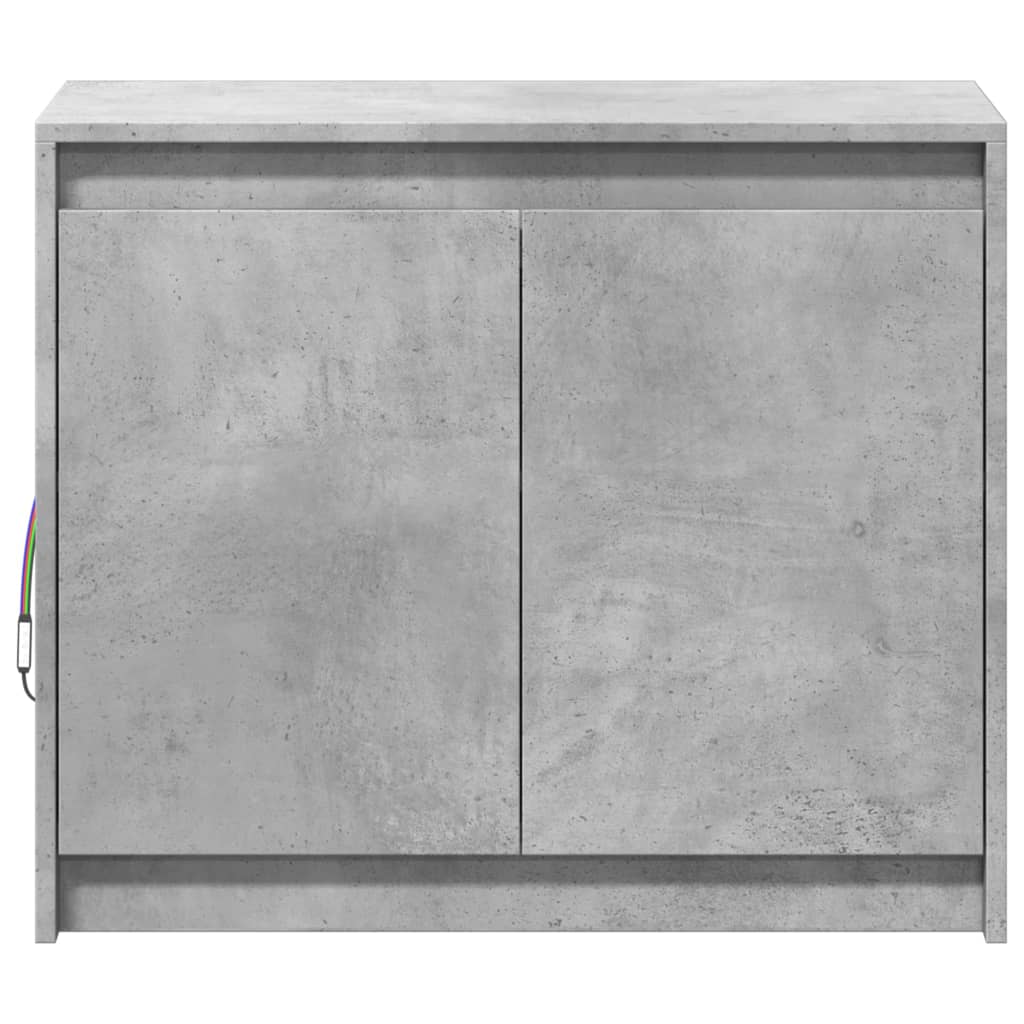 Skjenk med LED betonggrå 72x34x61 cm konstruert tre