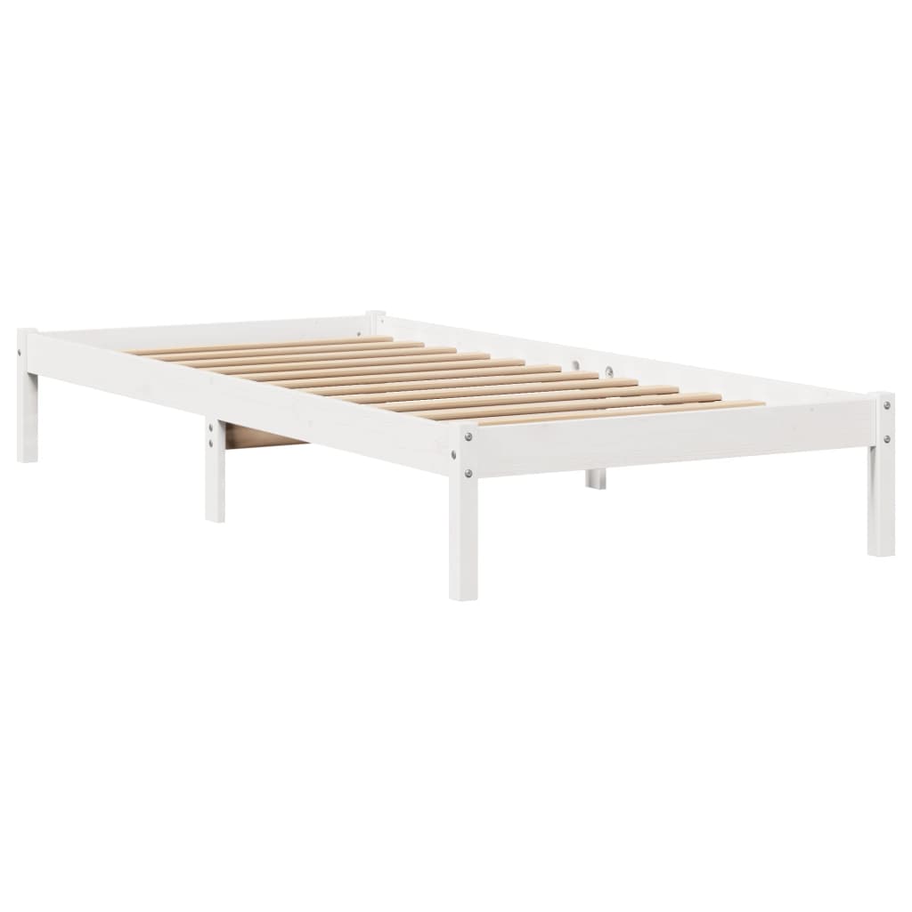 Sengeramme uten madrass hvit 90x200 cm heltre furu