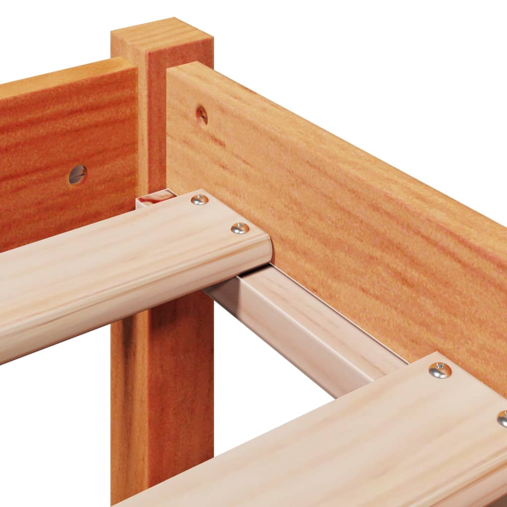 Sengeramme med hodegavl voksbrun 160x200 cm heltre furu