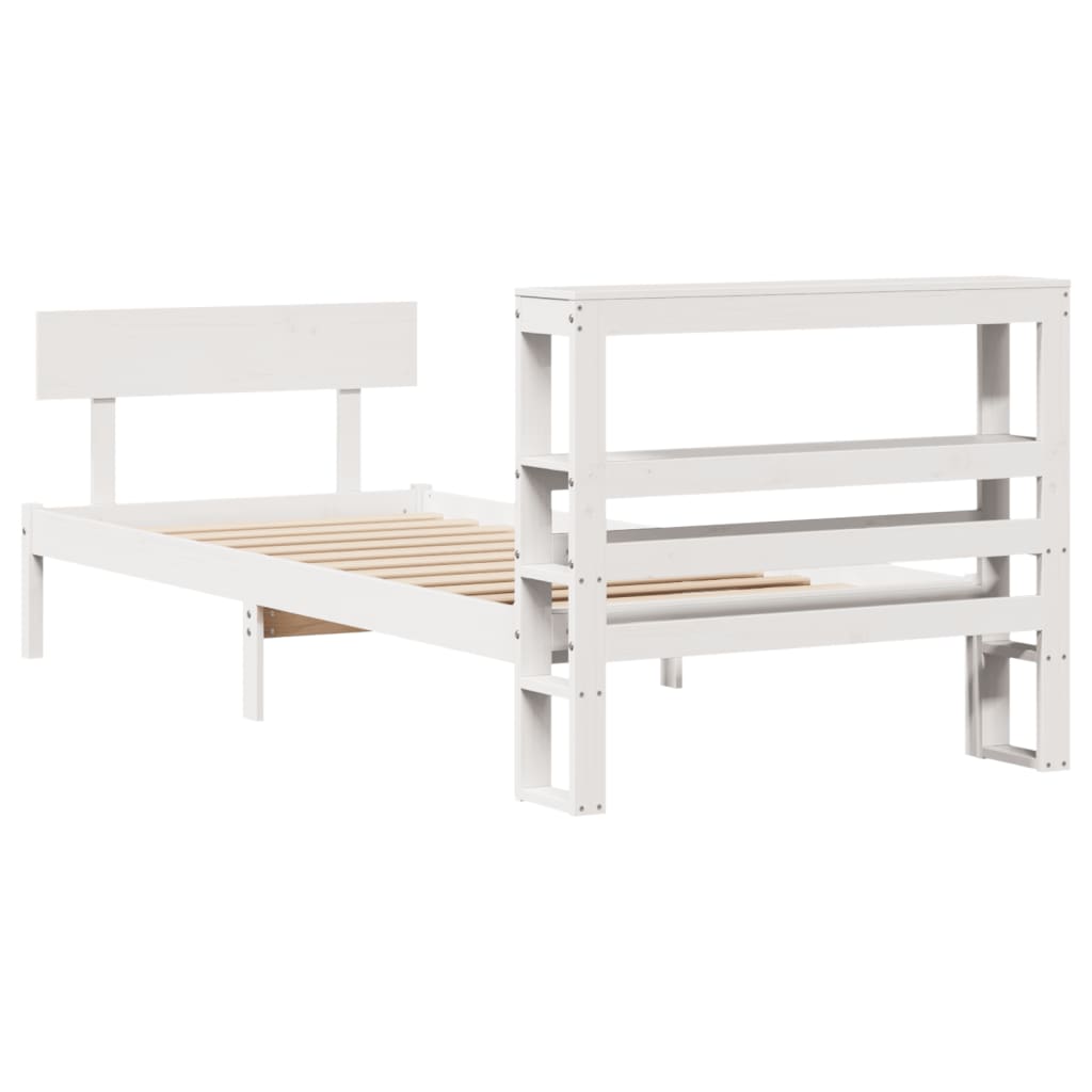 Sengeramme uten madrass hvit 75x190 cm heltre furu