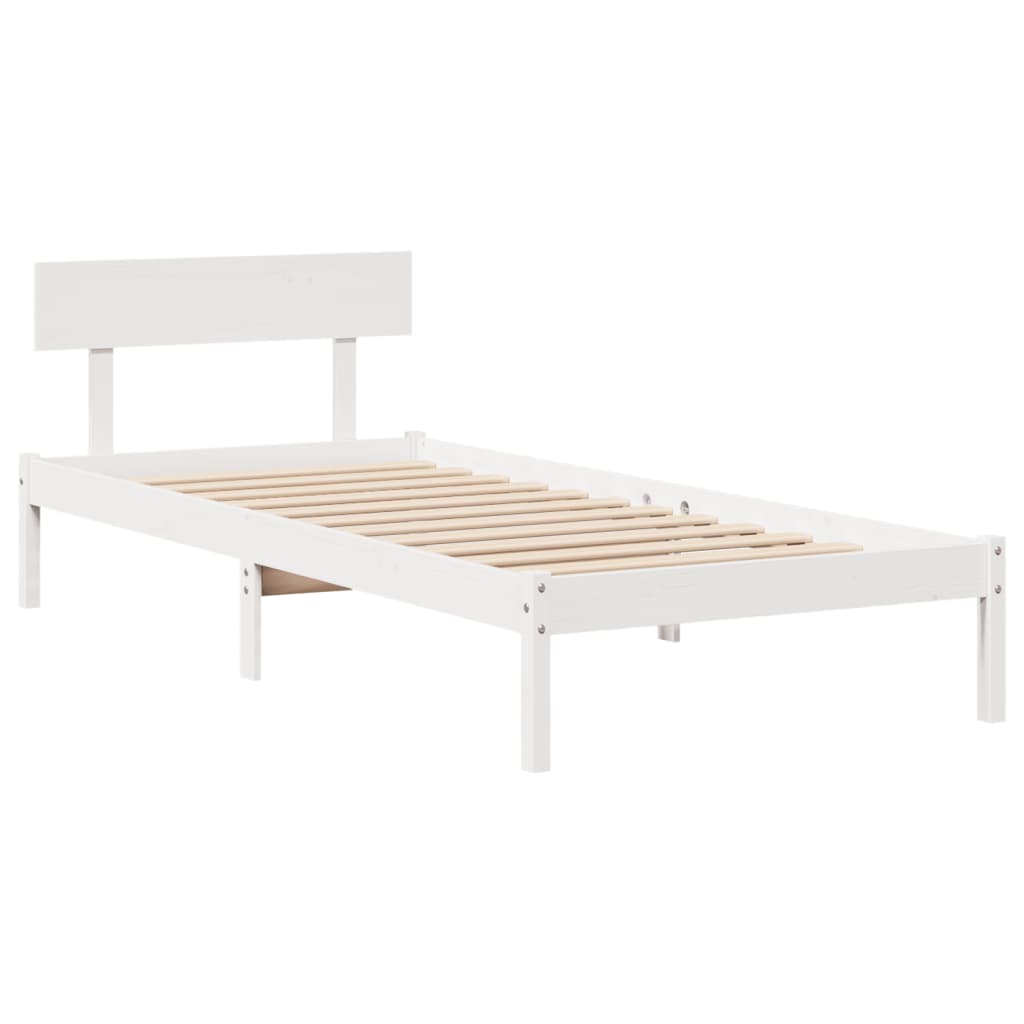 Sengeramme uten madrass hvit 90x200 cm heltre furu