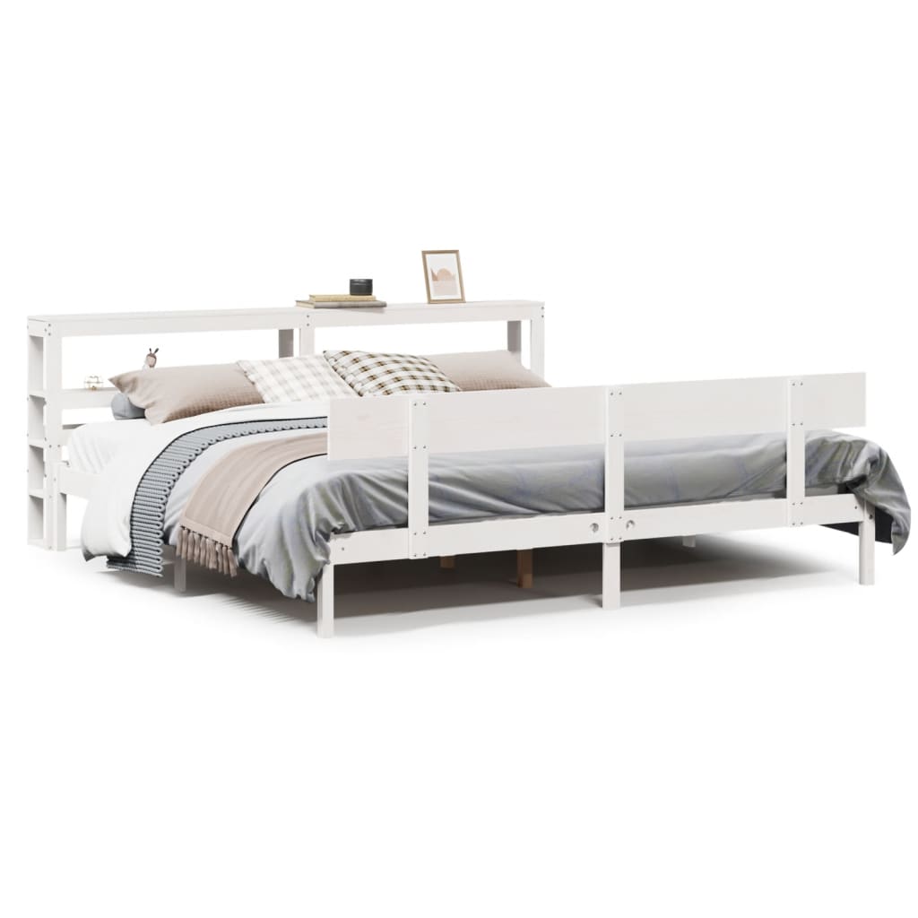 Sengeramme uten madrass hvit 180x200 cm heltre furu