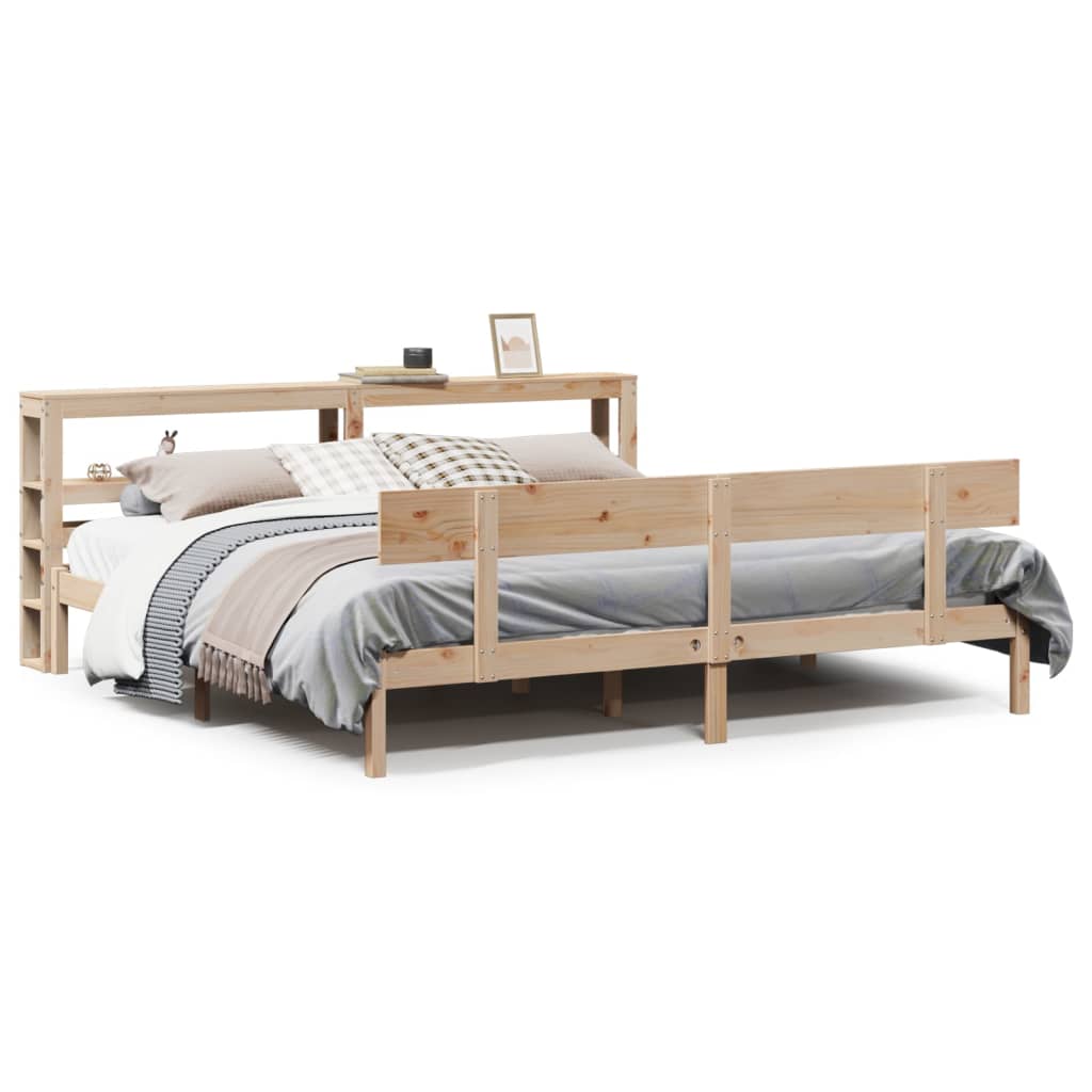 Sengeramme med madrass 200x200 cm heltre furu