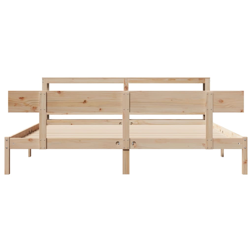 Sengeramme med madrass 200x200 cm heltre furu