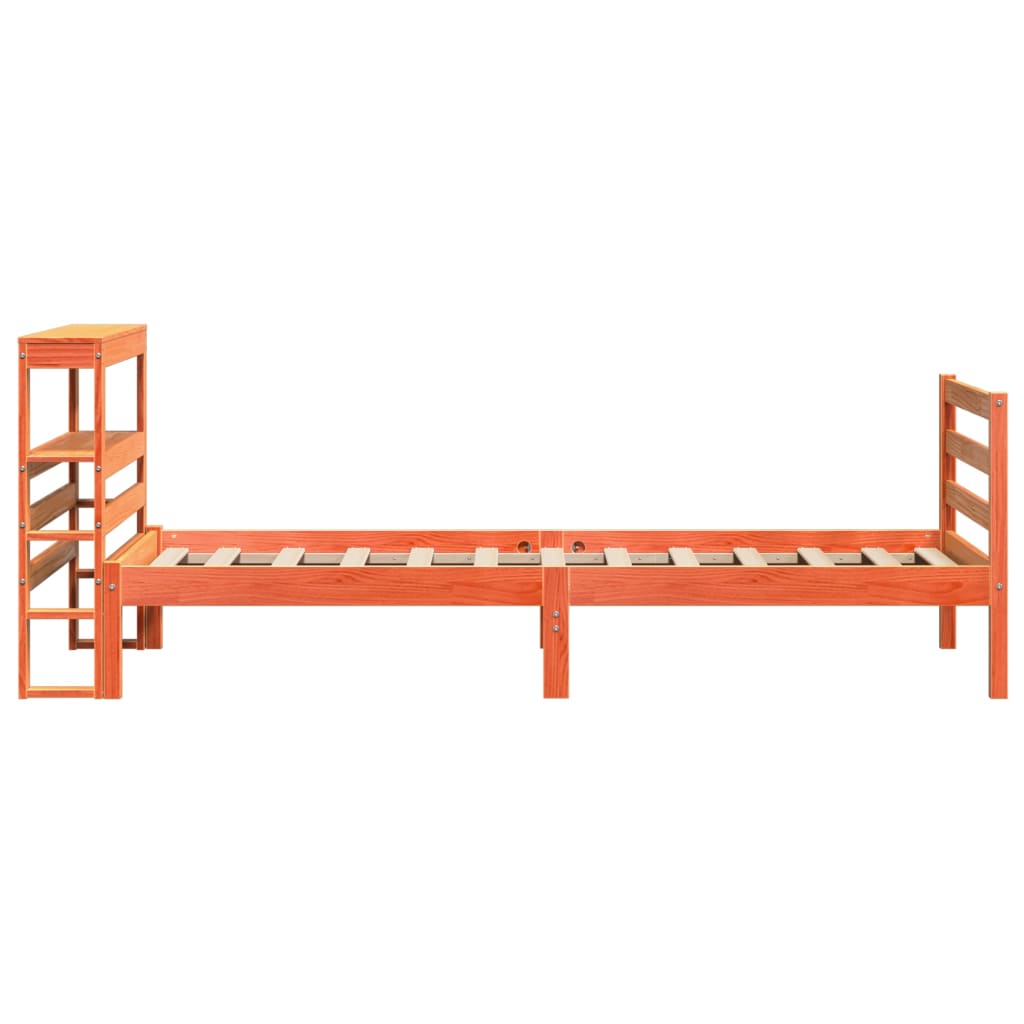 Sengeramme uten madrass voksbrun 75x190 cm heltre furu