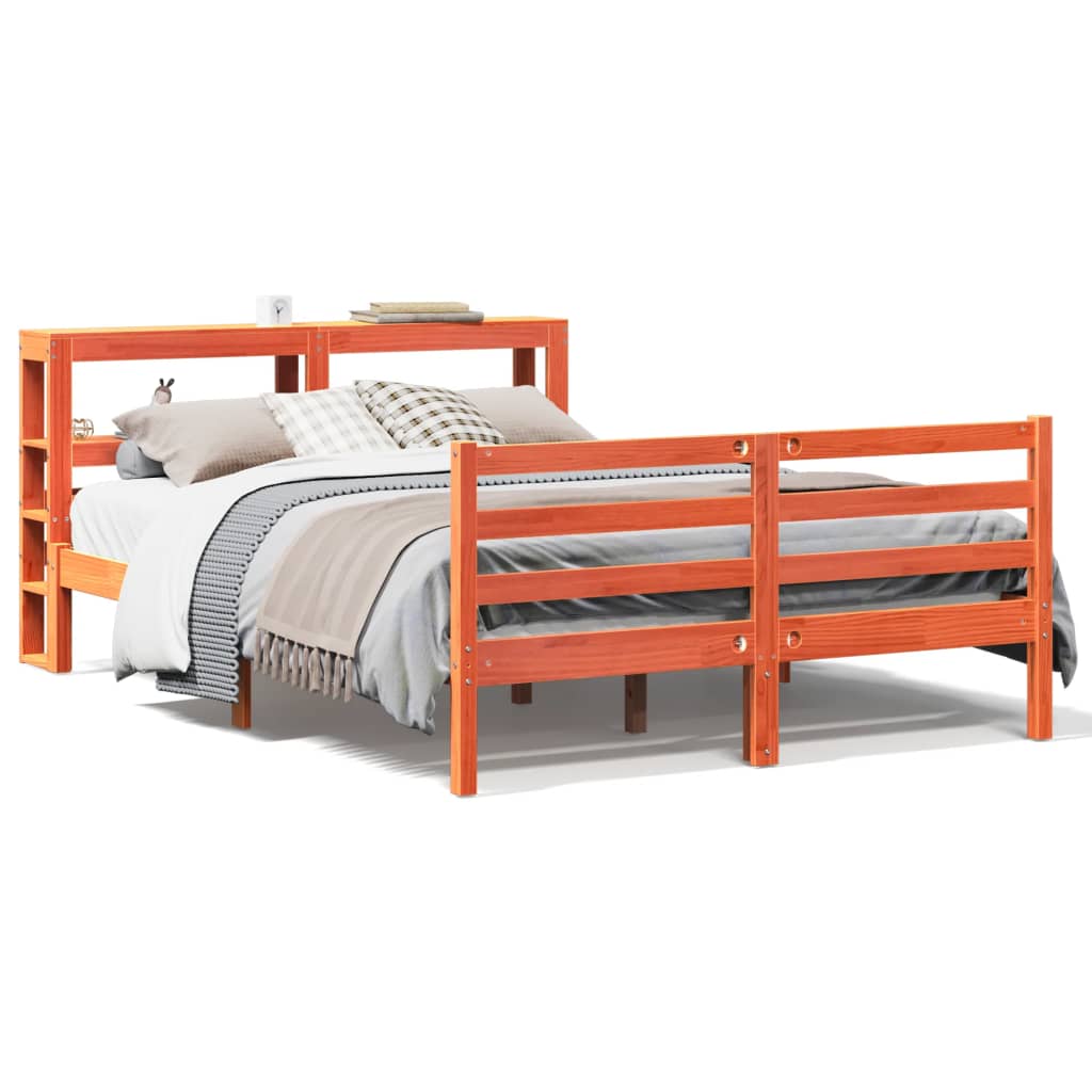 Sengeramme uten madrass voksbrun 120x190 cm heltre furu