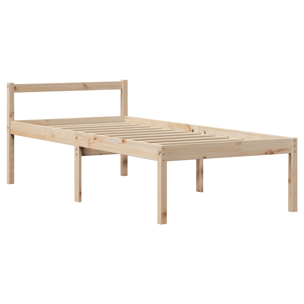Seniorseng med hodegavl 75x190 cm heltre furu