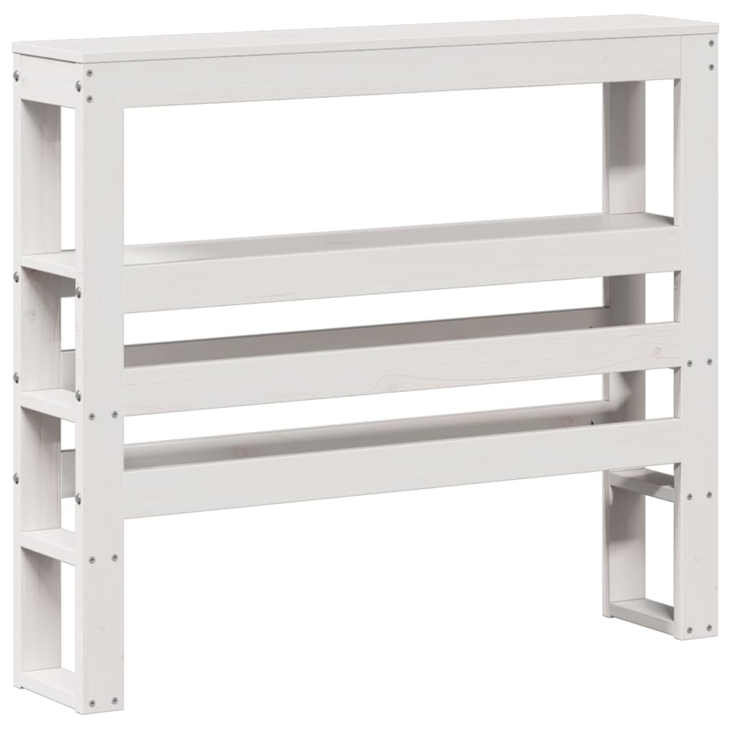 Seniorseng med hodegavl hvit 90x190 cm heltre furu