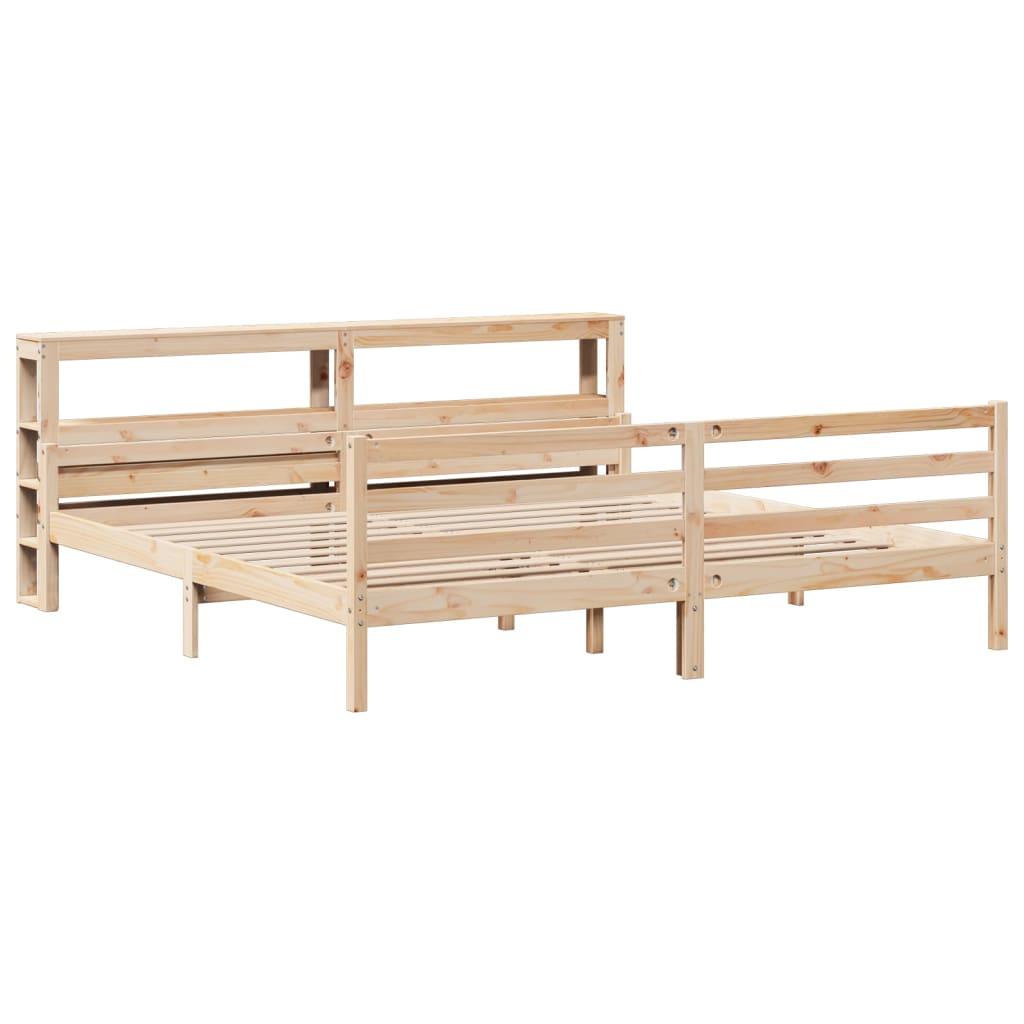 Sengeramme med hodegavl 200x200 cm heltre furu