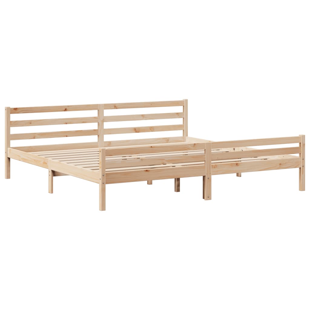 Sengeramme med hodegavl 200x200 cm heltre furu