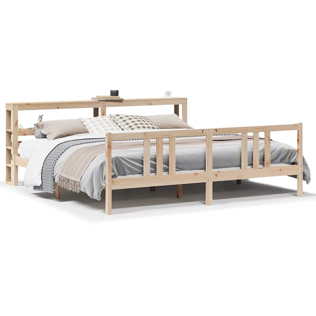 Sengeramme med hodegavl 200x200 cm heltre furu