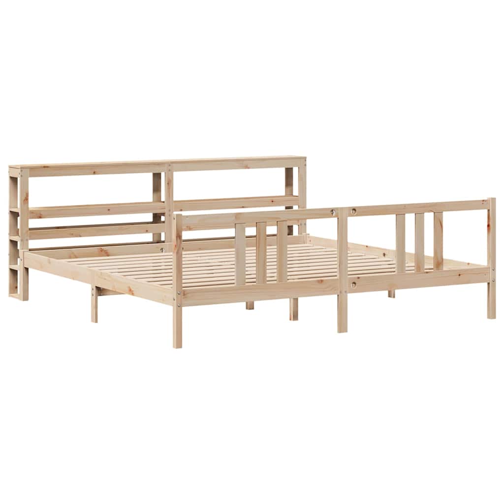 Sengeramme med hodegavl 200x200 cm heltre furu