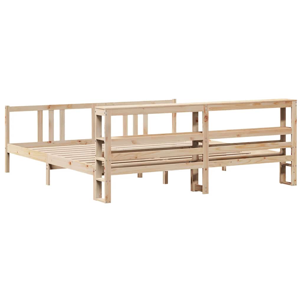 Sengeramme med hodegavl 200x200 cm heltre furu