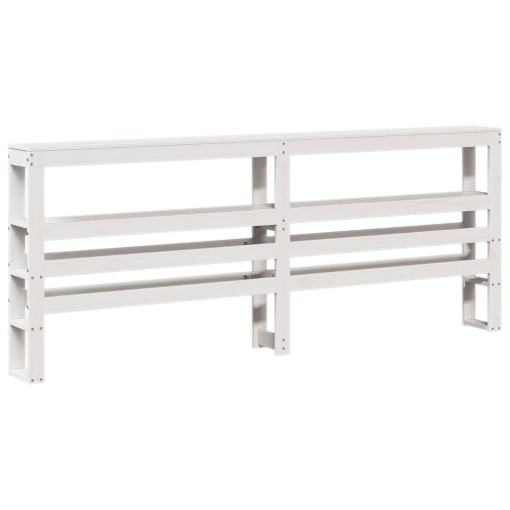 Sengeramme med hodegavl hvit 200x200 cm heltre furu vidaXL