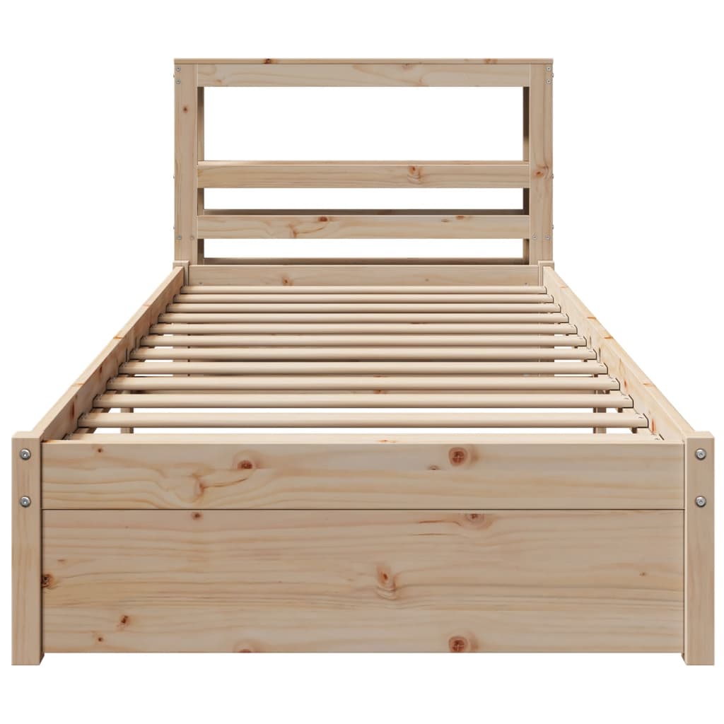 Sengeramme med hodegavl 75x190 cm heltre furu