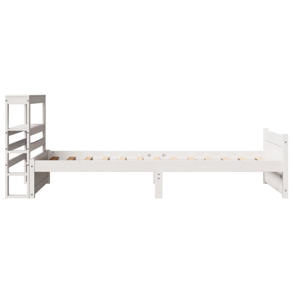 Sengeramme med hodegavl hvit 90x190 cm heltre furu