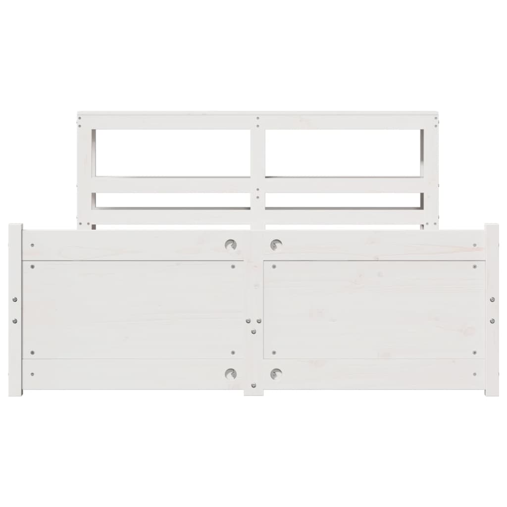 Sengeramme med hodegavl hvit 150x200 cm heltre furu