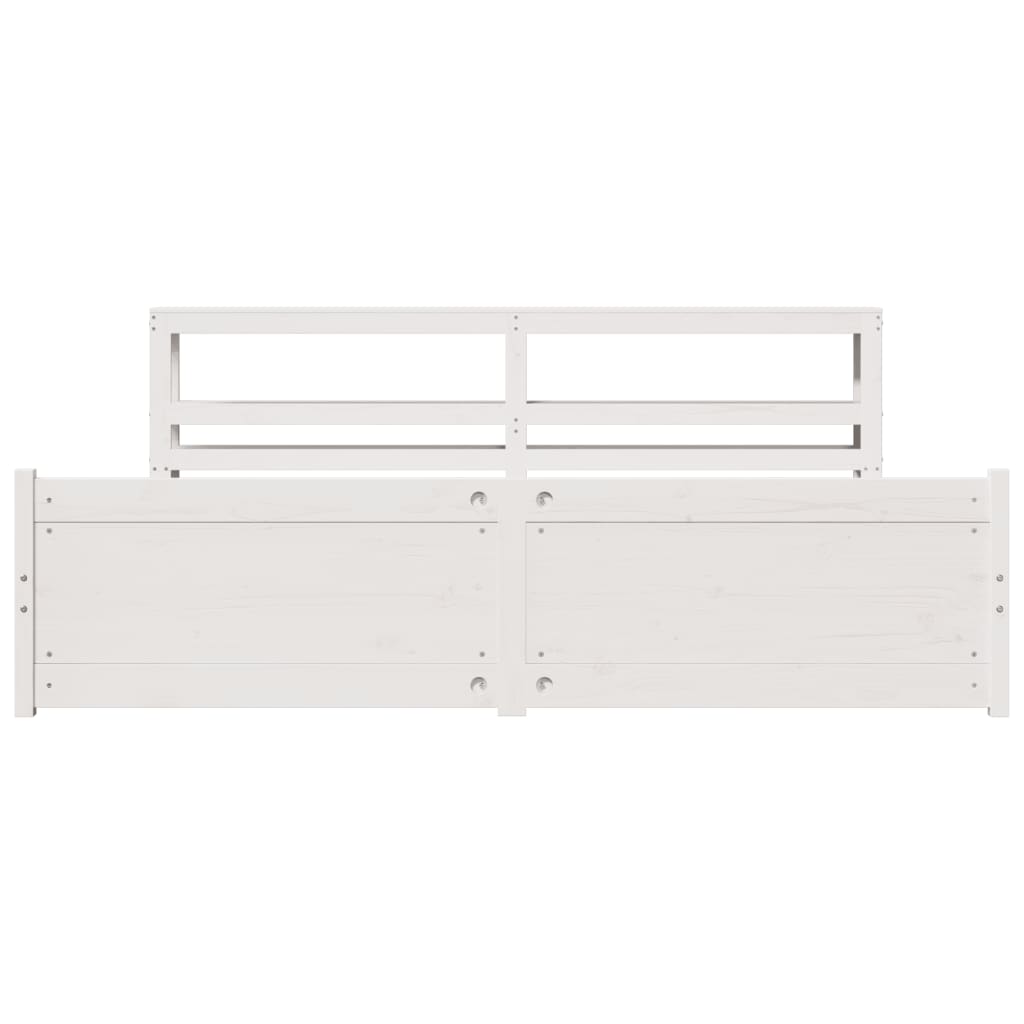 Sengeramme med hodegavl hvit 180x200 cm heltre furu
