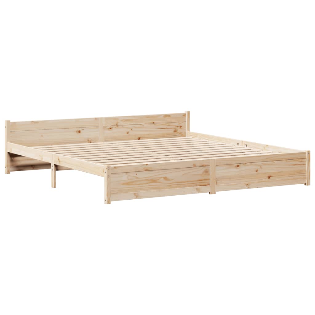 Sengeramme med hodegavl 200x200 cm heltre furu