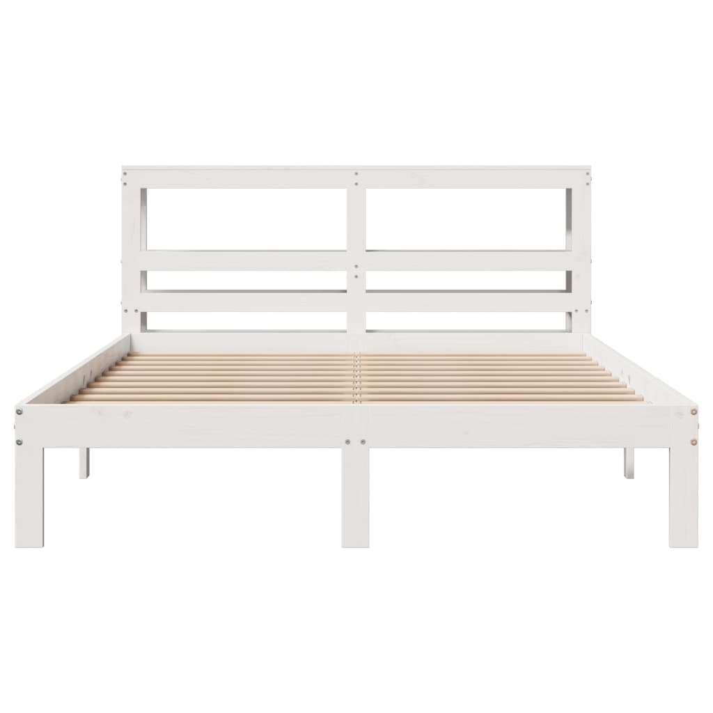 Sengeramme med hodegavl hvit 120x200 cm heltre furu