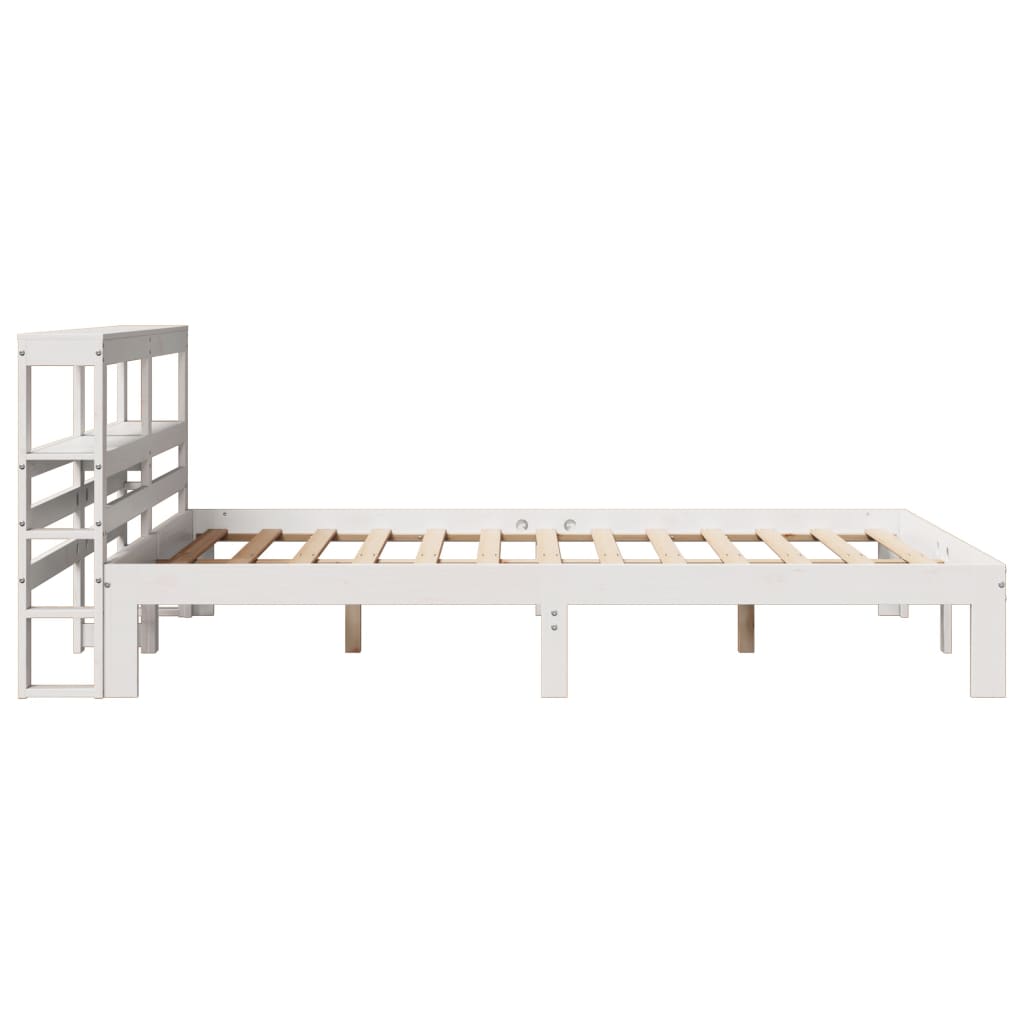 Sengeramme med hodegavl hvit 120x200 cm heltre furu