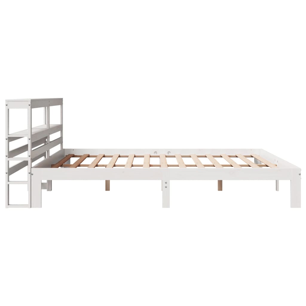 Sengeramme med hodegavl hvit 180x200 cm heltre furu