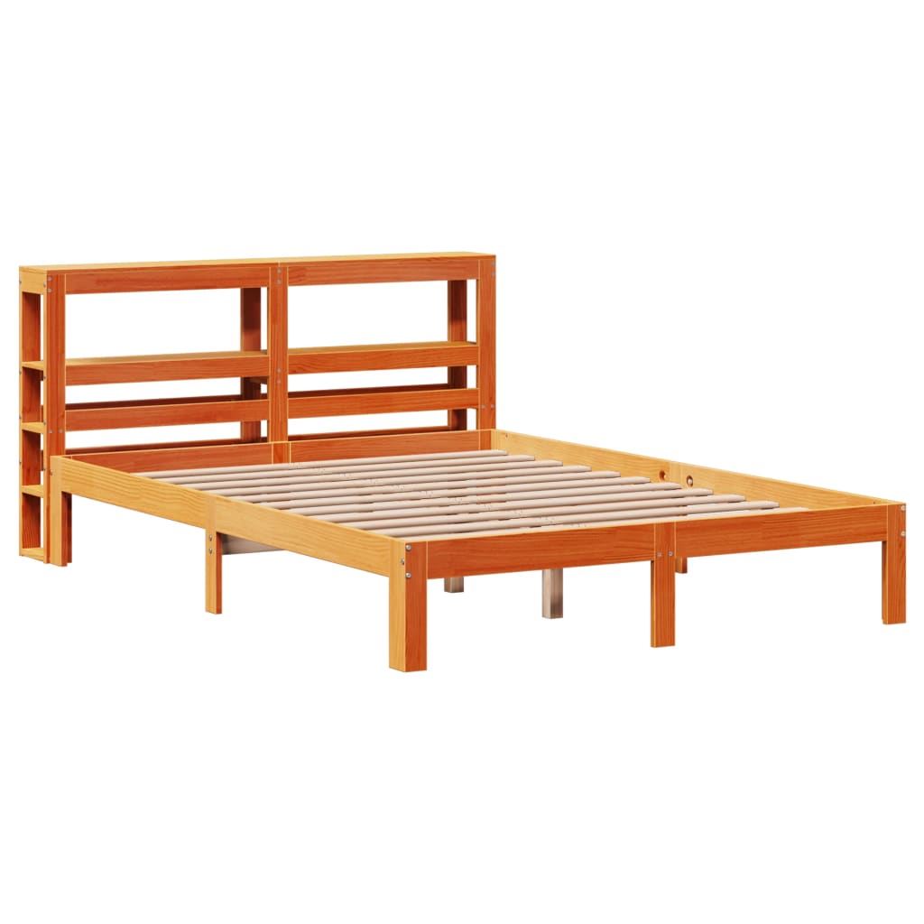 Sengeramme uten madrass voksbrun 140x190 cm heltre furu