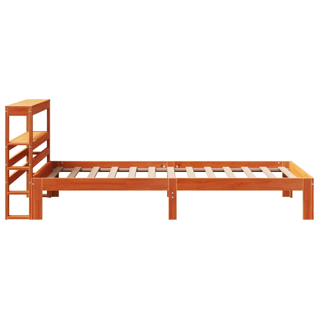 Sengeramme uten madrass voksbrun 100x200 cm heltre furu