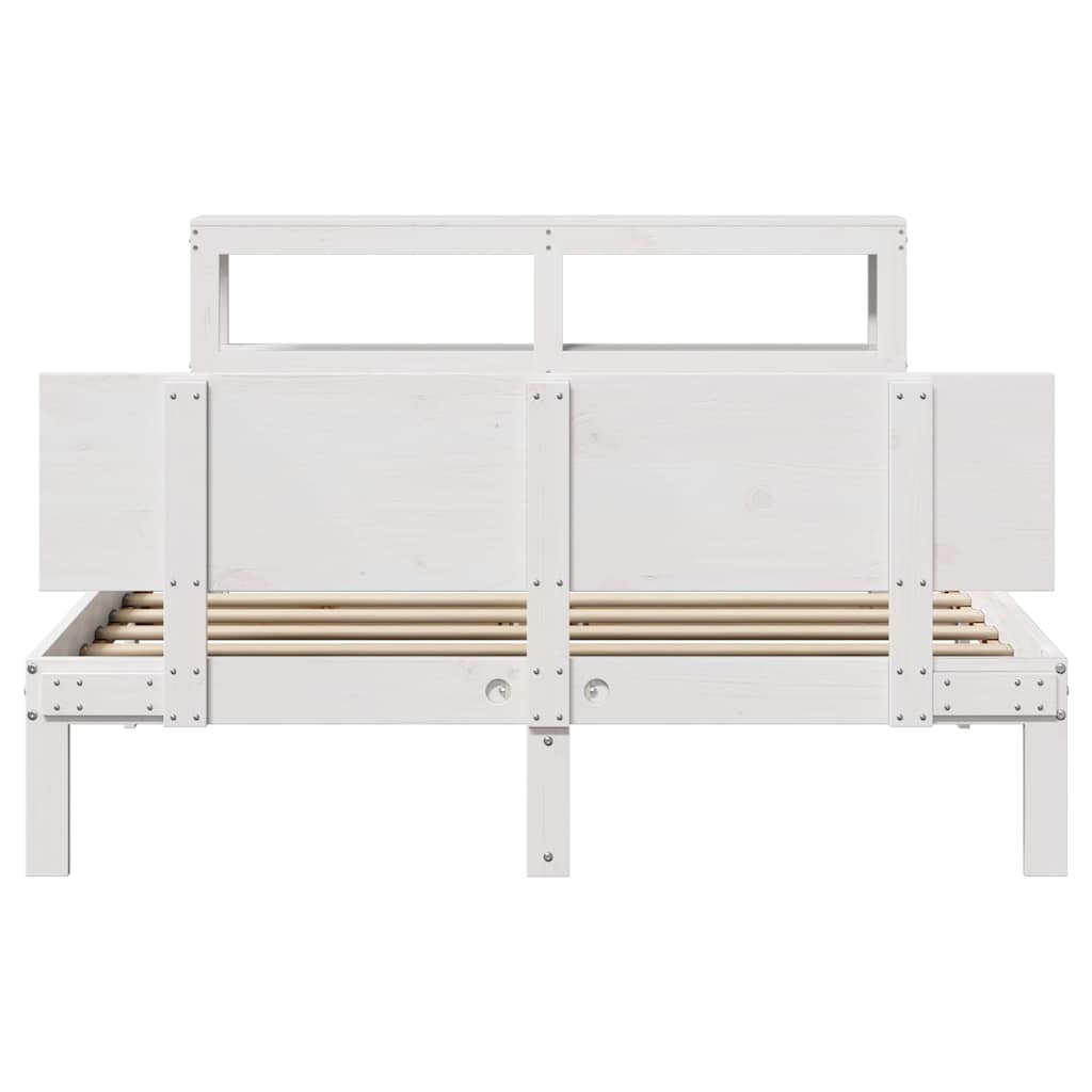 Sengeramme med hodegavl hvit 120x190 cm heltre furu