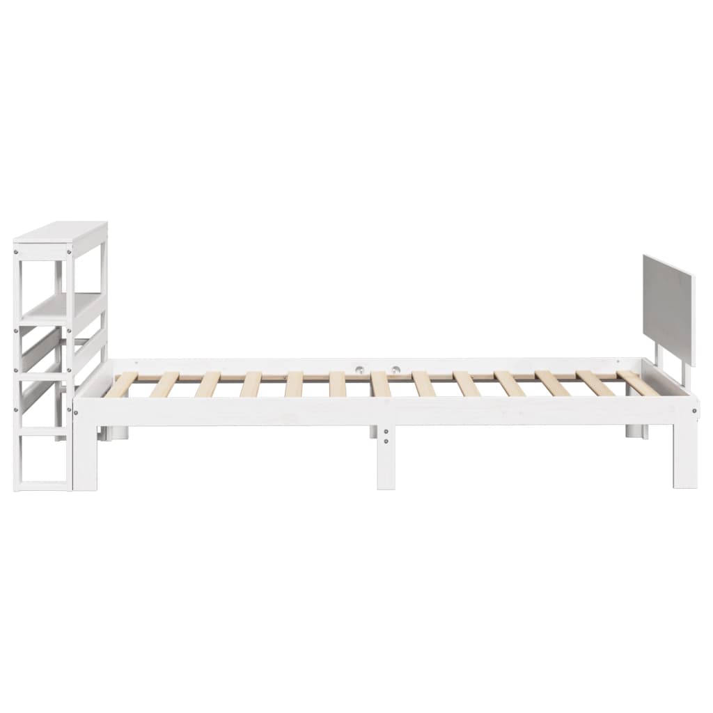 Sengeramme med hodegavl hvit 90x200 cm heltre furu
