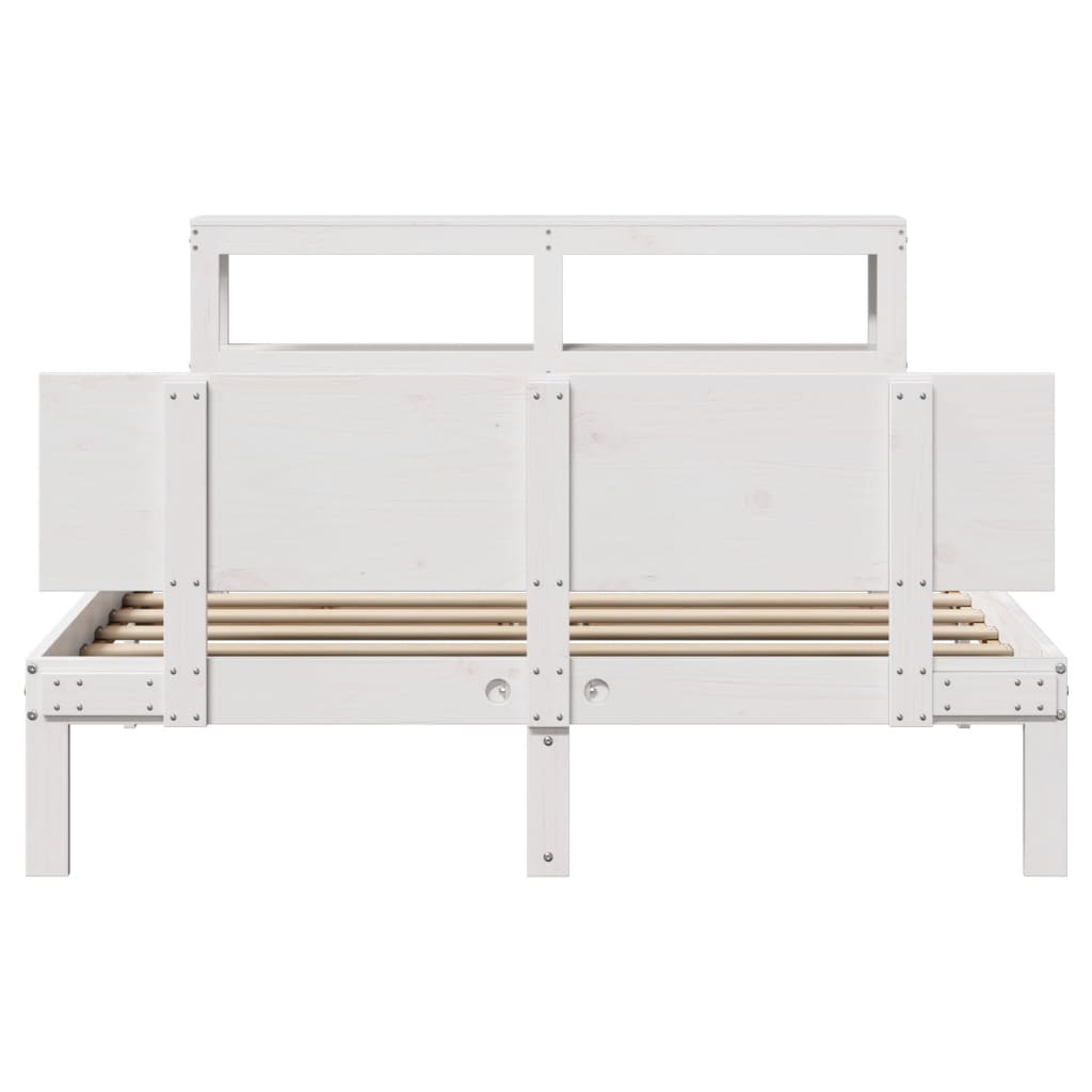 Sengeramme med hodegavl hvit 120x200 cm heltre furu