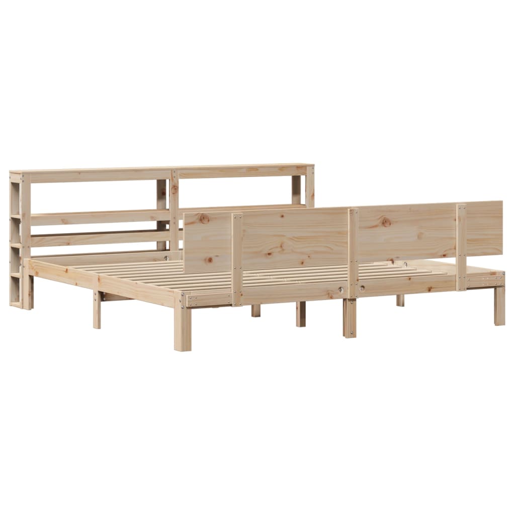 Sengeramme med hodegavl 200x200 cm heltre furu
