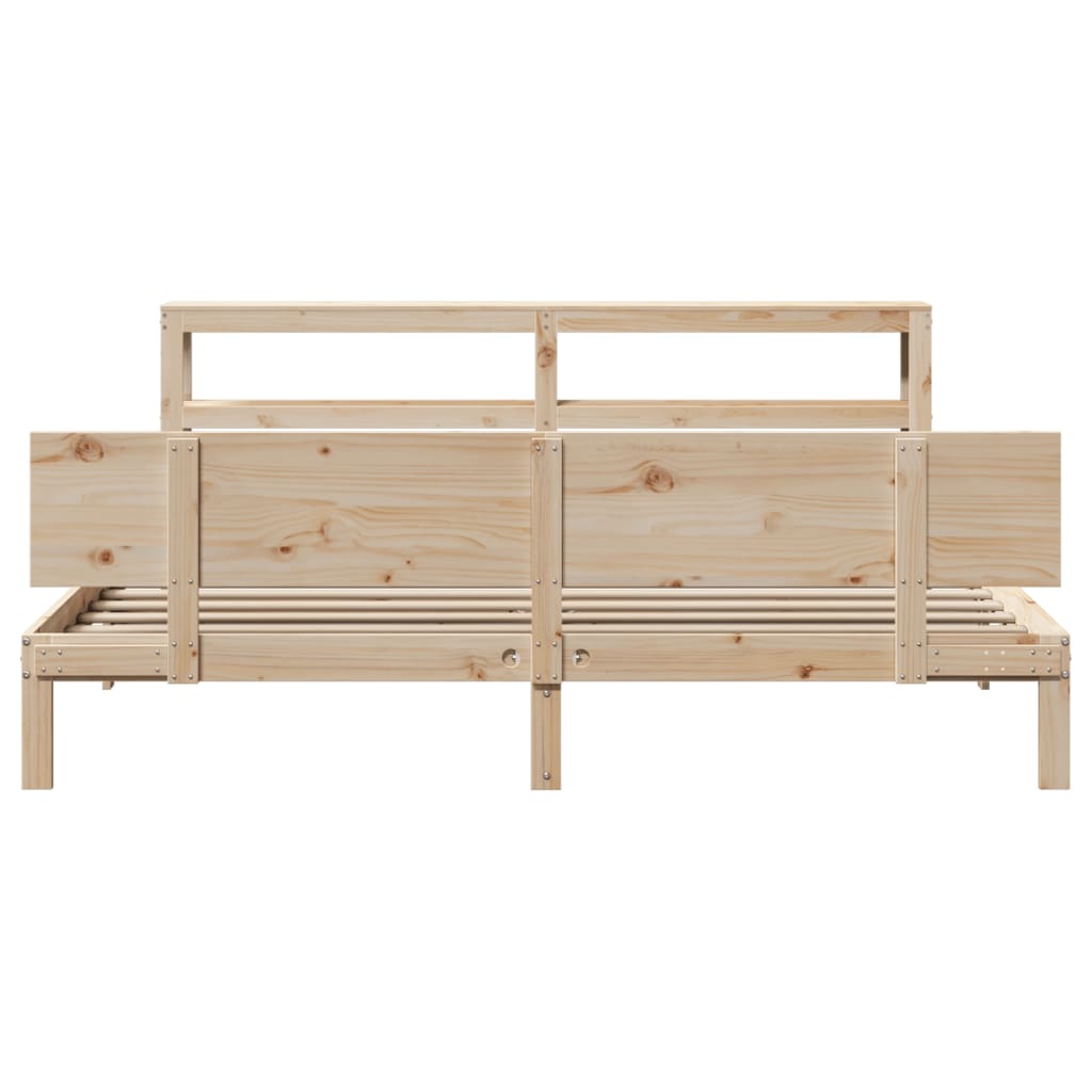 Sengeramme med hodegavl 200x200 cm heltre furu