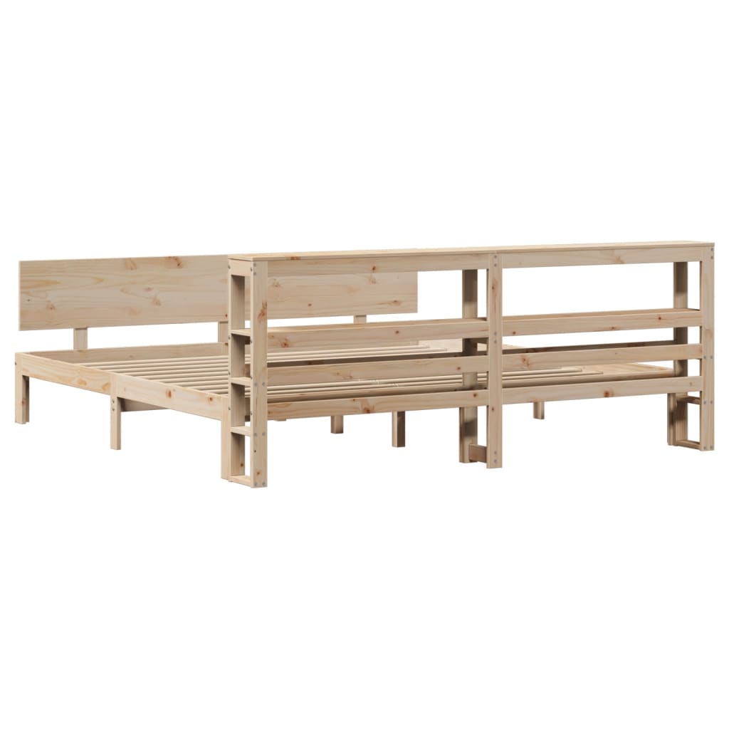 Sengeramme med hodegavl 200x200 cm heltre furu
