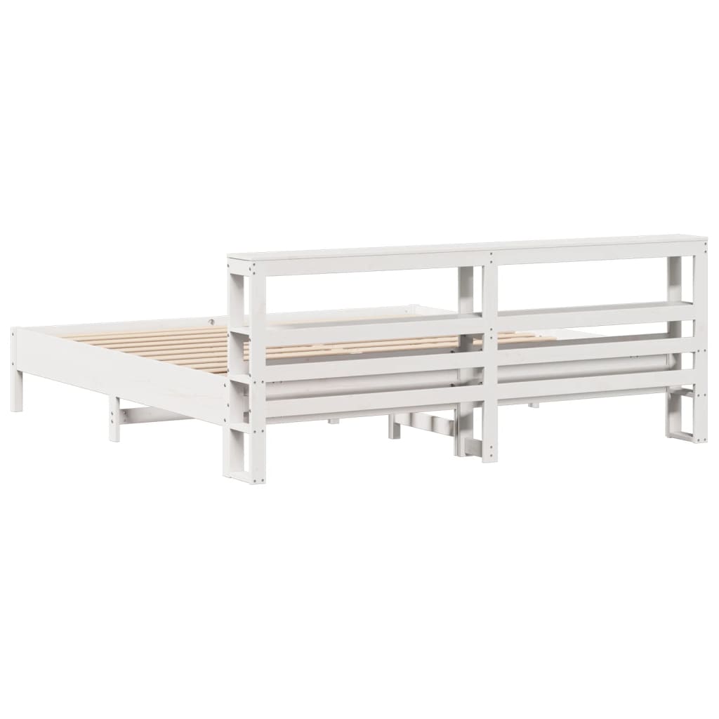 Sengeramme uten madrass hvit 180x200 cm heltre furu