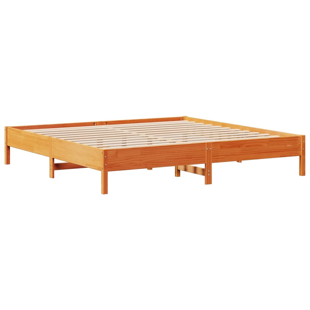 Sengeramme uten madrass voksbrun 180x200 cm heltre furu