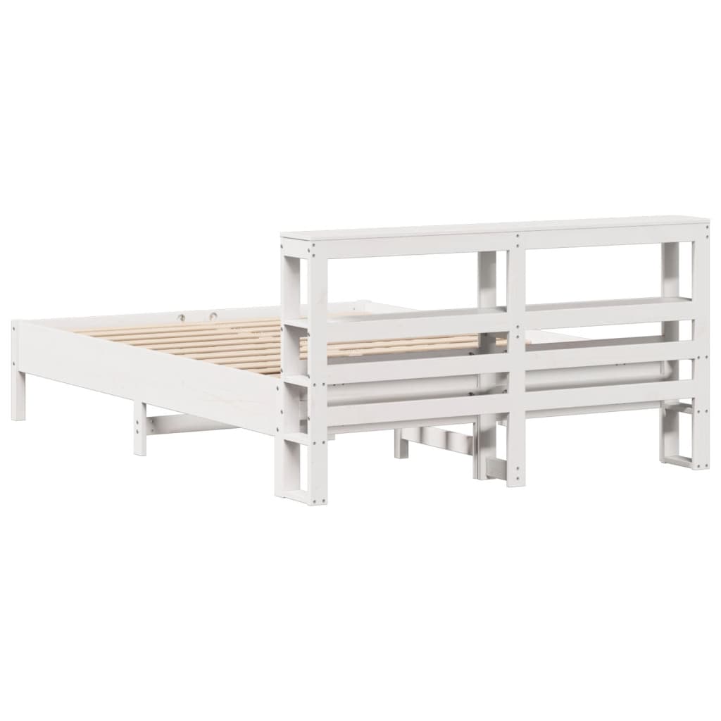 Sengeramme uten madrass hvit 150x200 cm heltre furu