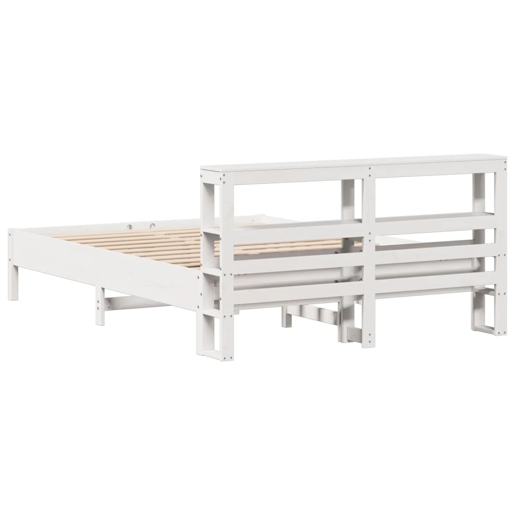 Sengeramme uten madrass hvit 140x200 cm heltre furu