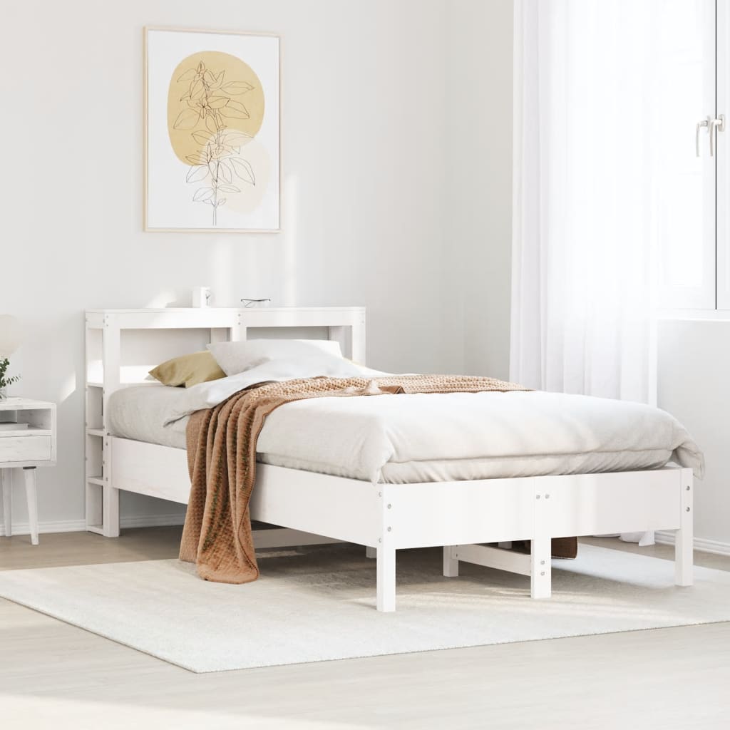 Sengeramme uten madrass hvit 90x190 cm heltre furu