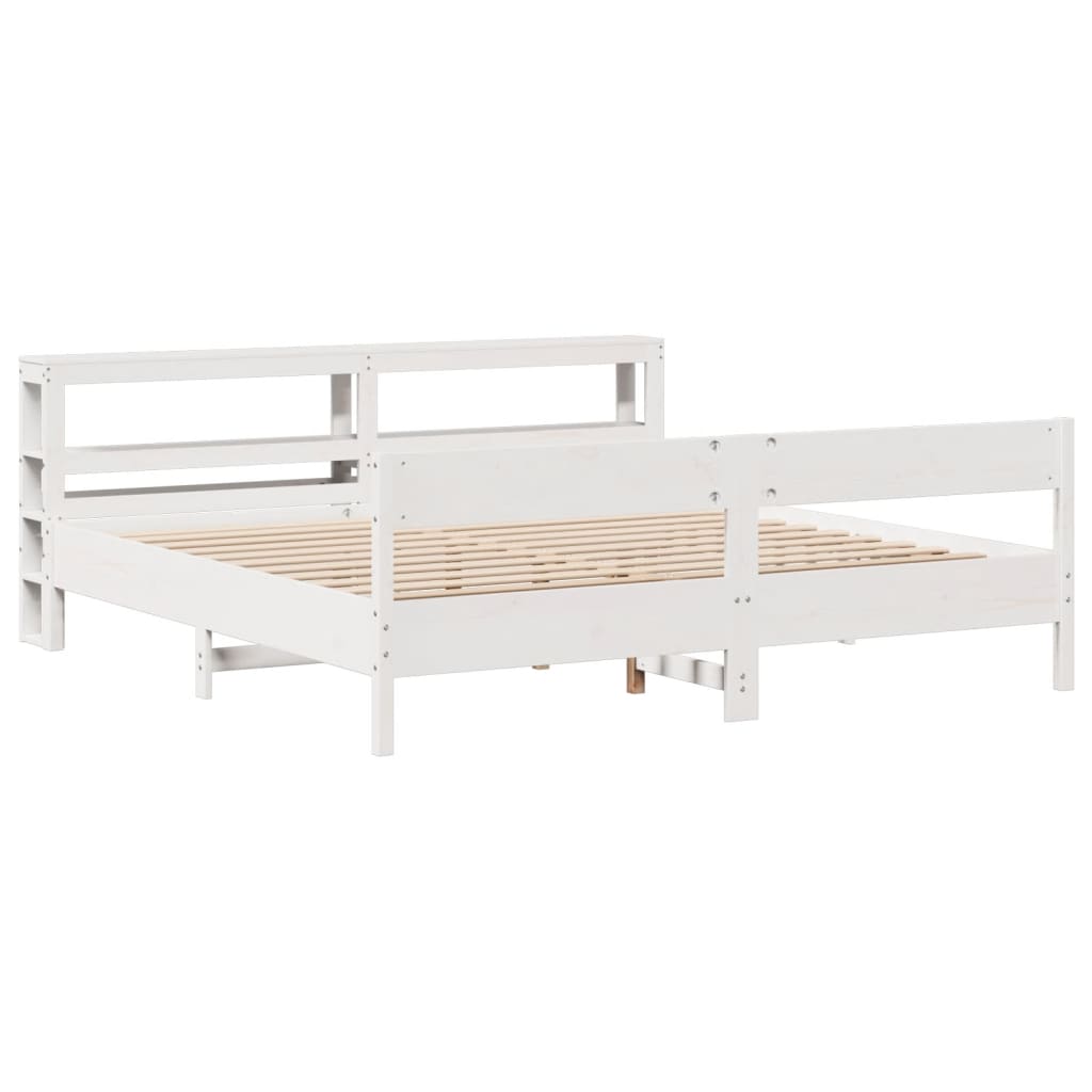 Sengeramme uten madrass hvit 180x200 cm heltre furu