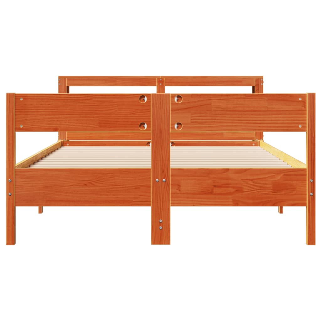 Sengeramme uten madrass brun 135x190 cm heltre furu