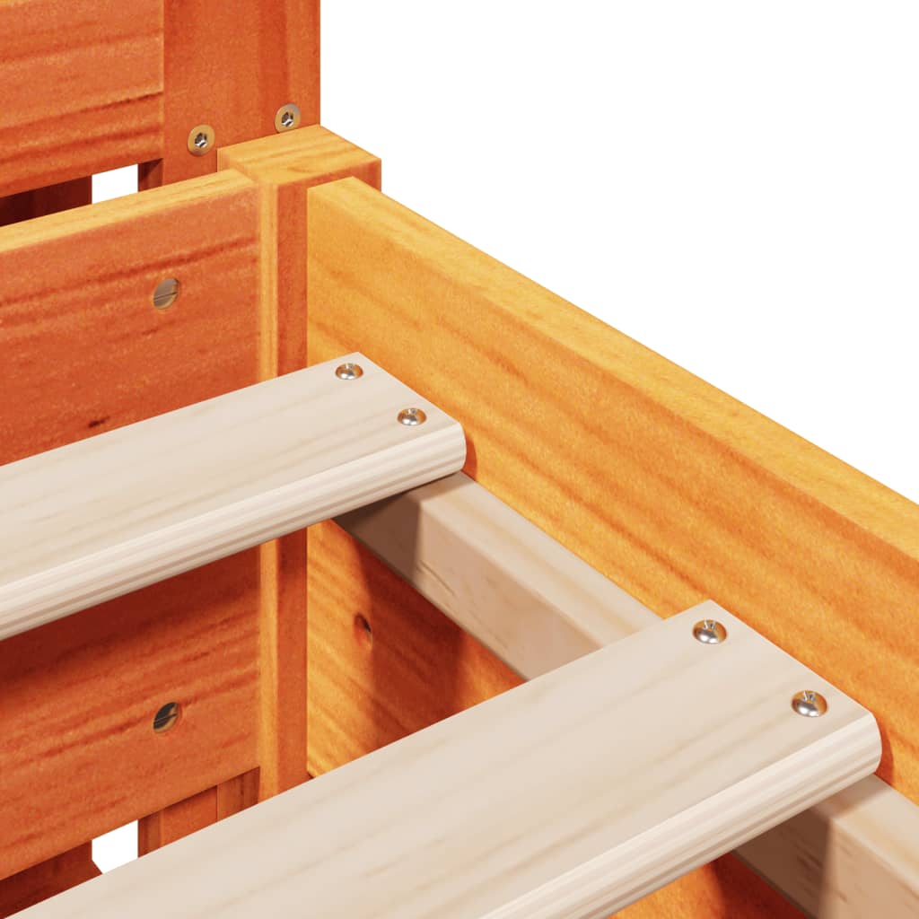 Sengeramme uten madrass brun 135x190 cm heltre furu