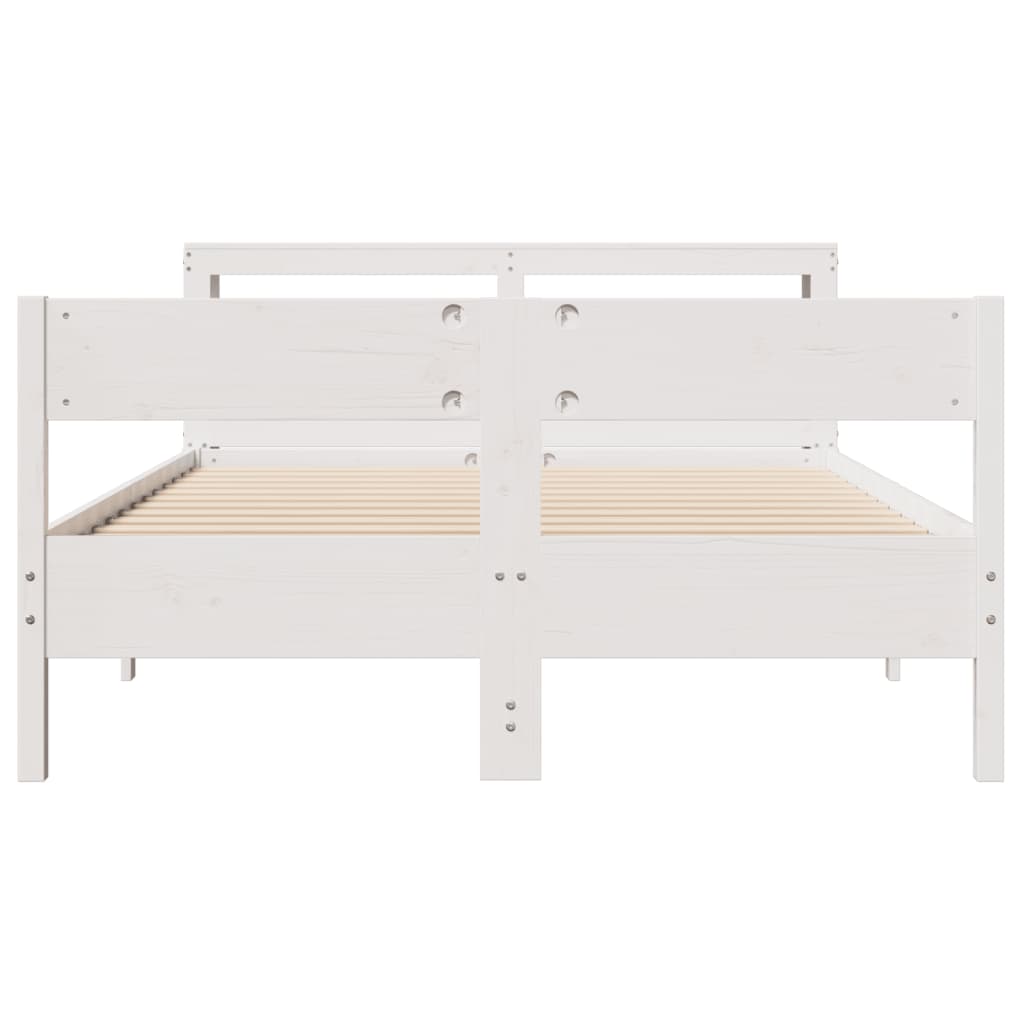 Sengeramme uten madrass hvit 120x190 cm heltre furu