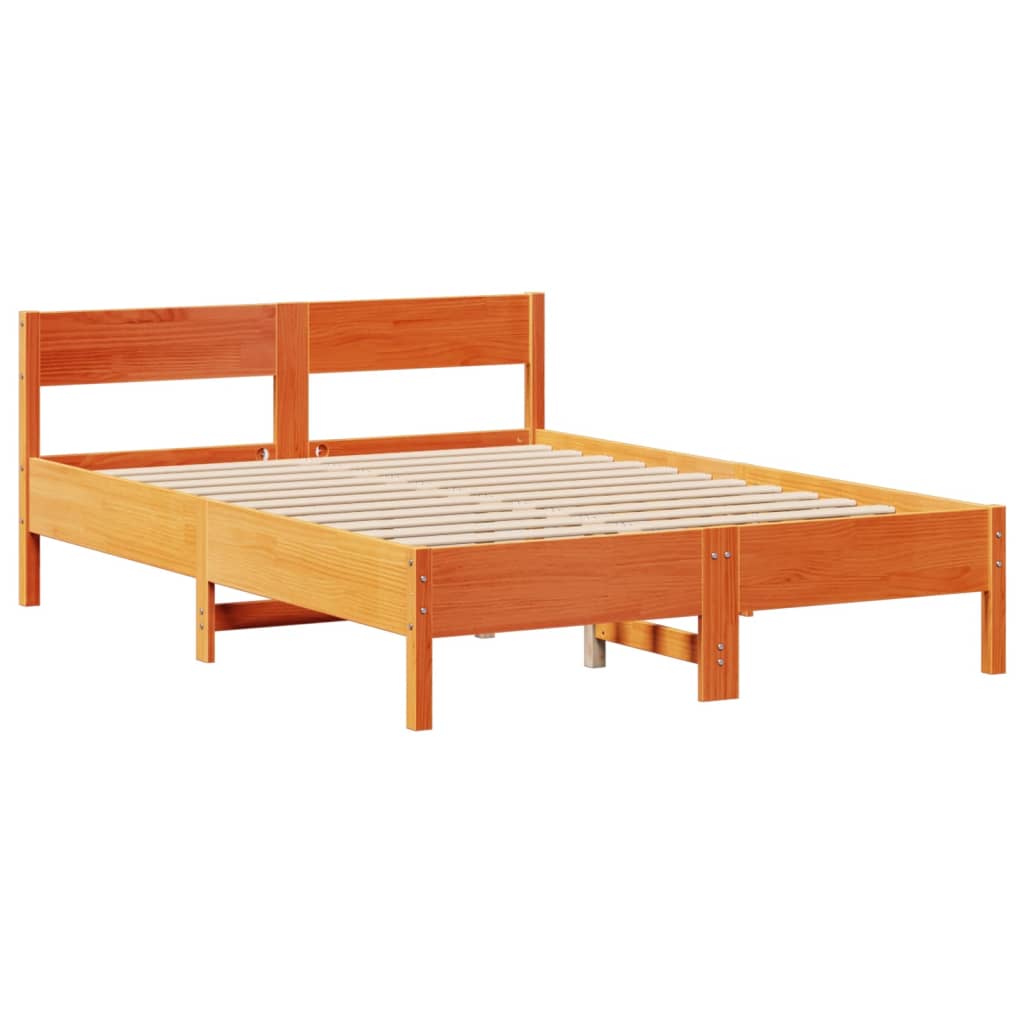 Sengeramme uten madrass voksbrun 120x190 cm heltre furu