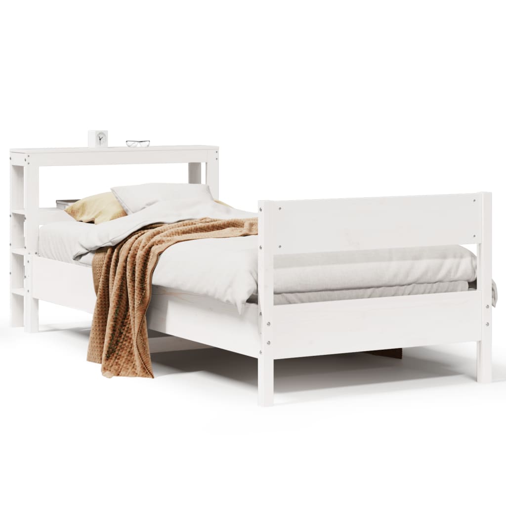 Sengeramme uten madrass hvit 75x190 cm heltre furu