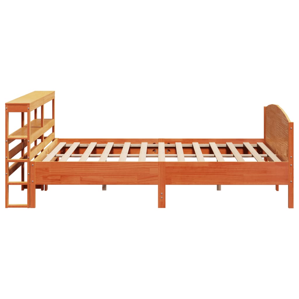 Sengeramme uten madrass voksbrun 200x200 cm heltre furu